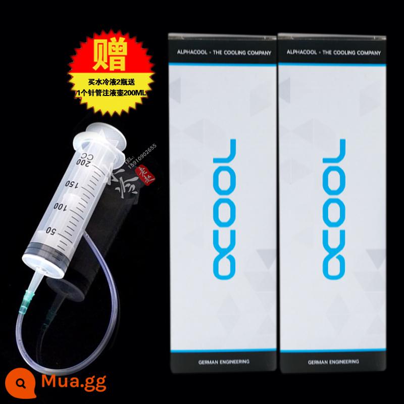 OUKU Alphacool TEC Máy tính Giải pháp làm mát trong suốt Dung dịch lạnh 1000ml Nước cộng với Gói công cụ thêm nước - 1 lít chất lỏng trong suốt, 2 chai, kèm bình đựng nước