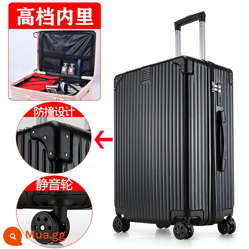 Công suất siêu lớn làm dày hành lý thời trang khung nhôm 30 inch thể thao nam trường hợp xe đẩy ký gửi du lịch nữ tắt tiếng bánh xe đa năng - Dây kéo nâng cấp màu đen