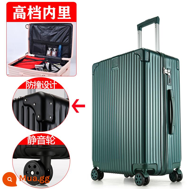 Công suất siêu lớn làm dày hành lý thời trang khung nhôm 30 inch thể thao nam trường hợp xe đẩy ký gửi du lịch nữ tắt tiếng bánh xe đa năng - Dây kéo nâng cấp màu xanh đậm