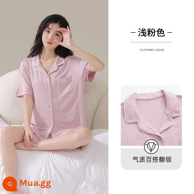 Bộ đồ ngủ nữ mẫu xuân thu 2023 mới dài tay xuân hè áo cardigan nữ cỡ lớn bộ đồ phục vụ tại nhà - Nanwei [Phong cách nữ] [Modal] [Túi đôi]