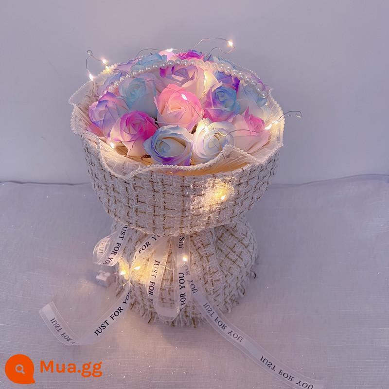 Quà tặng Giáng sinh tặng bạn gái bạn gái Vợ Broken Blue Rose Bouquet Birthday Birthday Girls - Kiểu dáng túi xách nhiều màu sắc 19 mùi hương nhỏ, túi xách nhẹ + ngọc trai