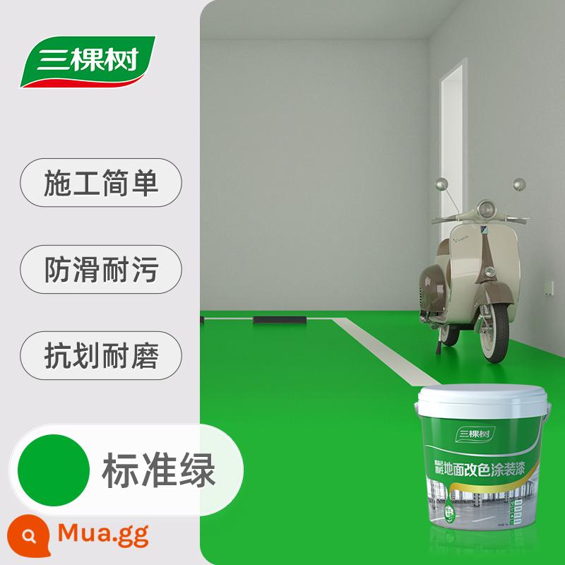 Sơn sàn epoxy gốc nước Sankees Sơn sàn xi măng tự san phẳng chịu mài mòn Sơn cải tạo sàn nhà trong nhà - [Ba hiệu ứng trong một] Xanh mờ tiêu chuẩn