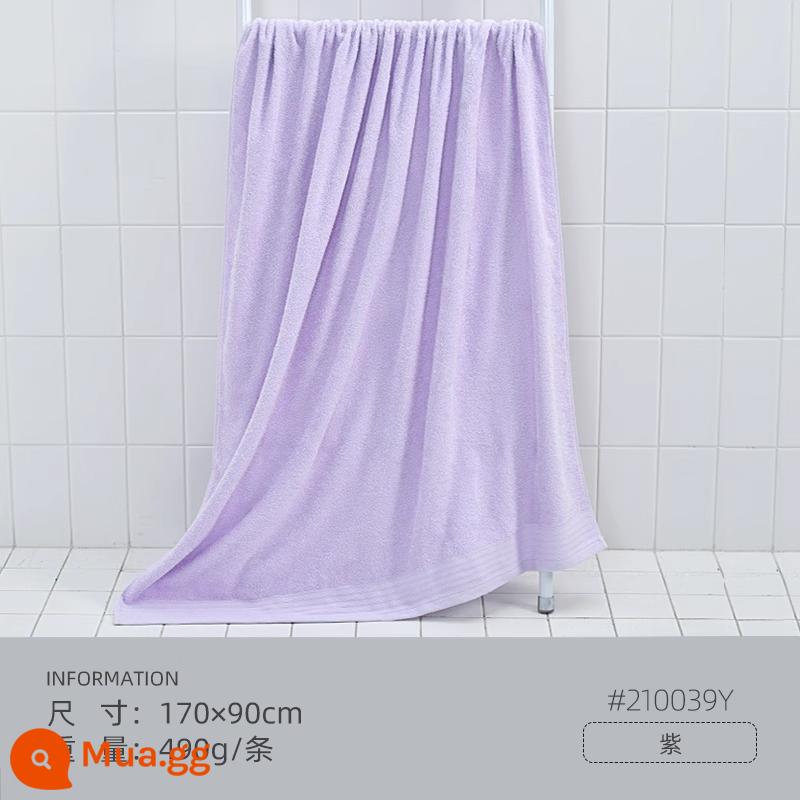 Jie Liya khăn tắm cotton nguyên chất 2023 mới khăn lớn người lớn trẻ em thấm hút mềm mại nam nữ mùa đông khăn tắm - [Mở rộng 170cm] Tím 550g (mẫu 210032)