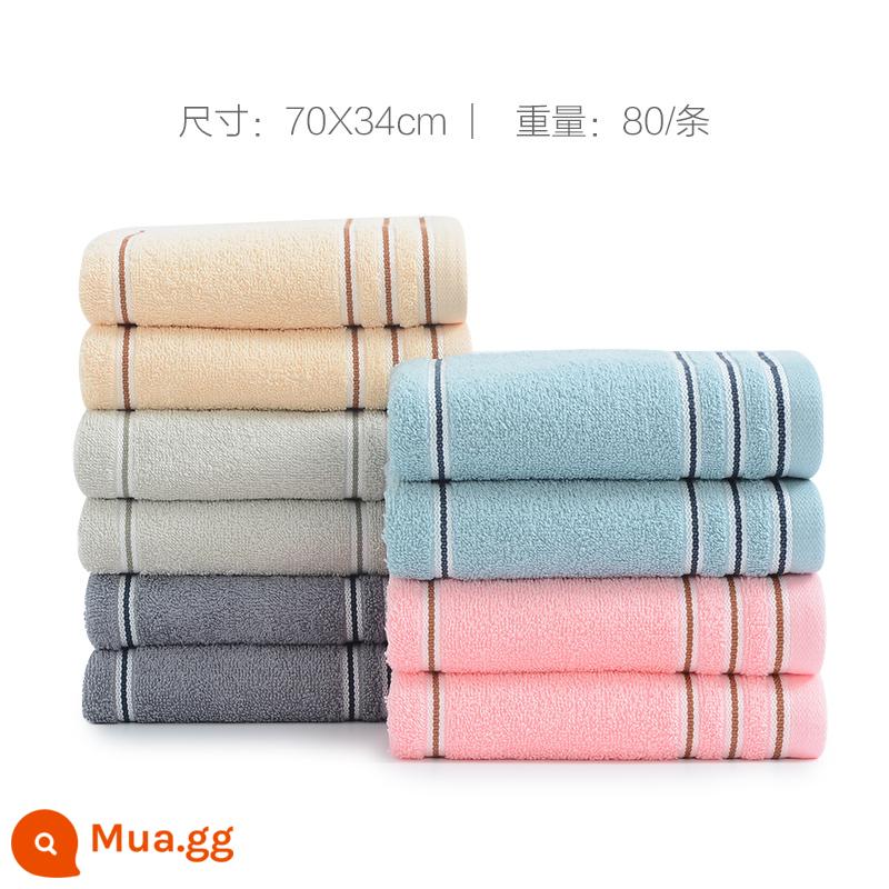 Khăn bông Jie Liya Tân Cương mười khăn mặt cotton thấm hút tốt cho người lớn và trẻ em không rụng lông bông rửa mặt gia đình nam - [Phong cách thoải mái] Mười gói (đỏ 2 xám 2 xanh 2 xám đậm 2 nâu 2)｜7377