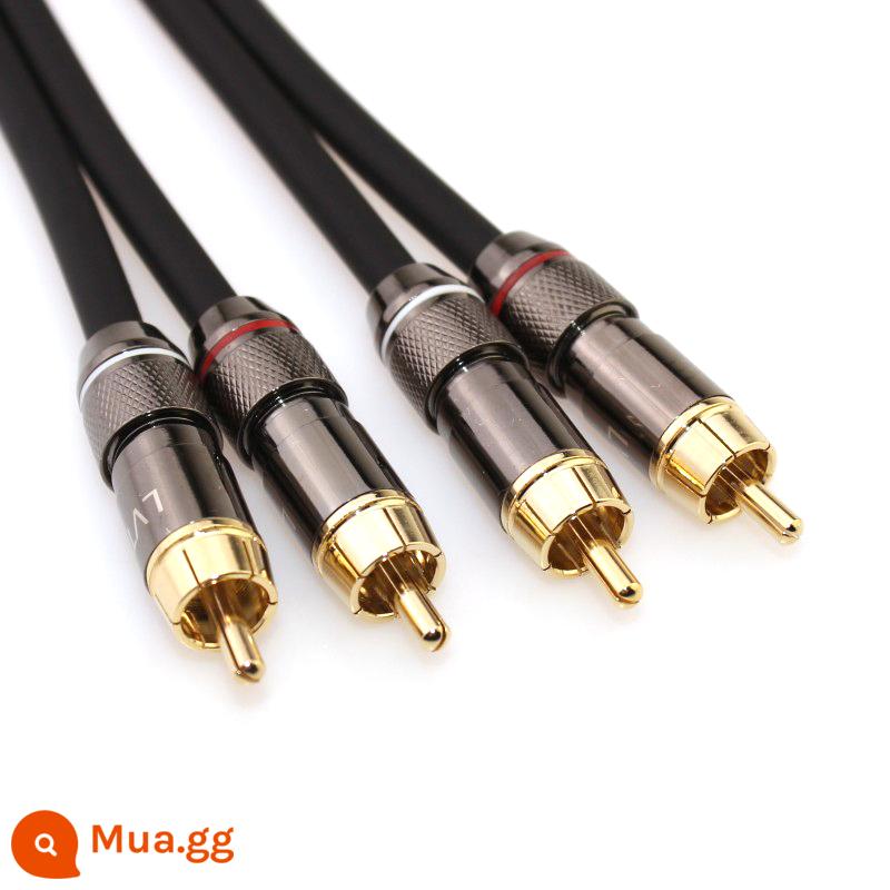 Green ER Hai 2RCA Đỏ và Trắng Double Lotus Header 2 AV AV Audio Cáp bass Phim thần công âm thanh Khuỷu tay - đầu thẳng đến đầu thẳng