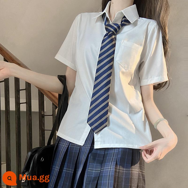 Huaqianzhu ban đầu jacquard tie JK đồng phục DK đồng phục sọc tie trường cung cấp phong cách cơ bản đa năng - Cà vạt chéo màu vàng đậm (buộc tay) còn hàng