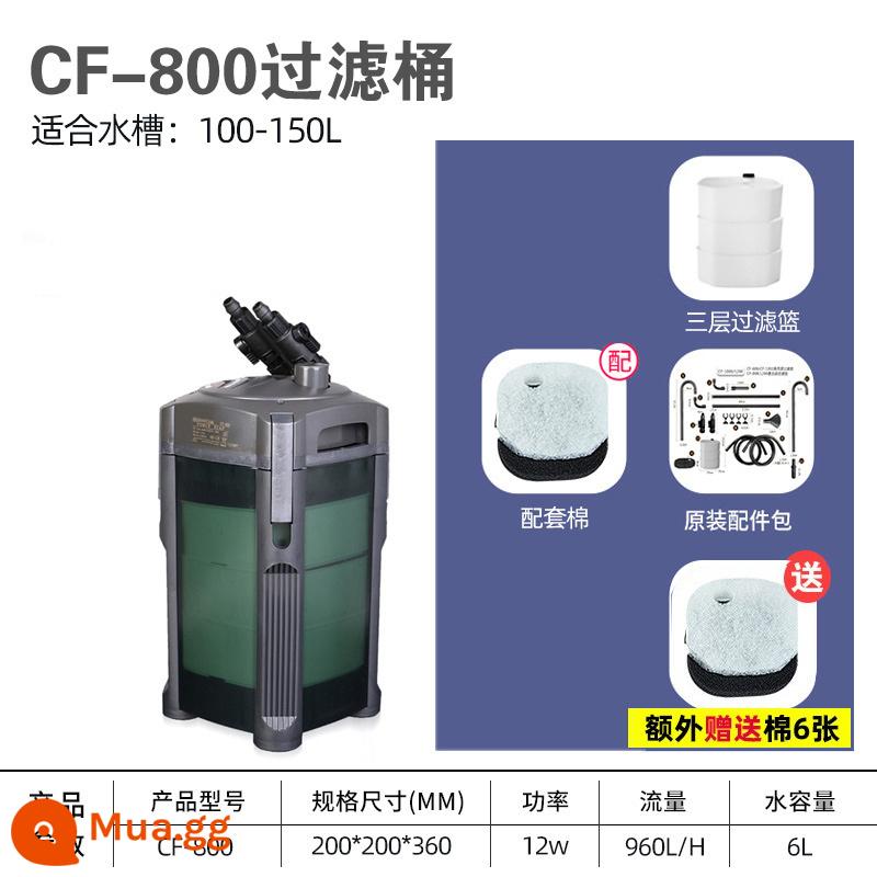 Chuangxing thùng lọc phía trước lọc bể cá máy lọc nước gia đình bên ngoài cf1200 hồ cá cỏ xe tăng cf800 - Xô trần CF-800 12W (thích hợp bể cá 60-100CM)