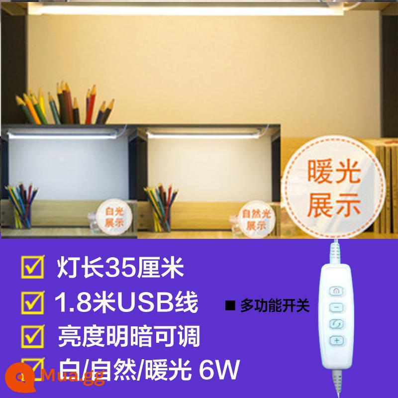 Đèn bàn ký túc xá LED nghiên cứu bảo vệ mắt đặc biệt sạc giường tầng trên đèn tường nam châm sinh viên đại học hiện vật để bàn thoáng mát đèn - Chuyển đổi ba màu 35cm [điều chỉnh độ sáng]