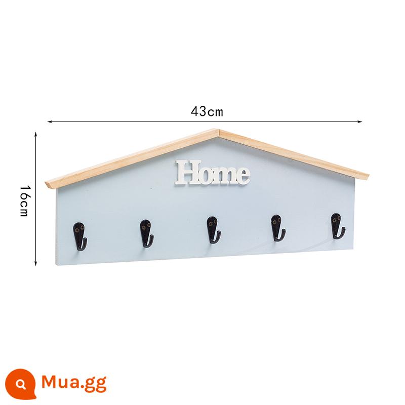 Sáng Tạo Đơn Giản Lối Vào Hiên Trang Trí Móc Giá Rẻ Đấm Phím Treo Tường Chìa Khóa Móc Treo Áo Lưu Trữ Treo Tường - Móc 5 màu xanh nhạt