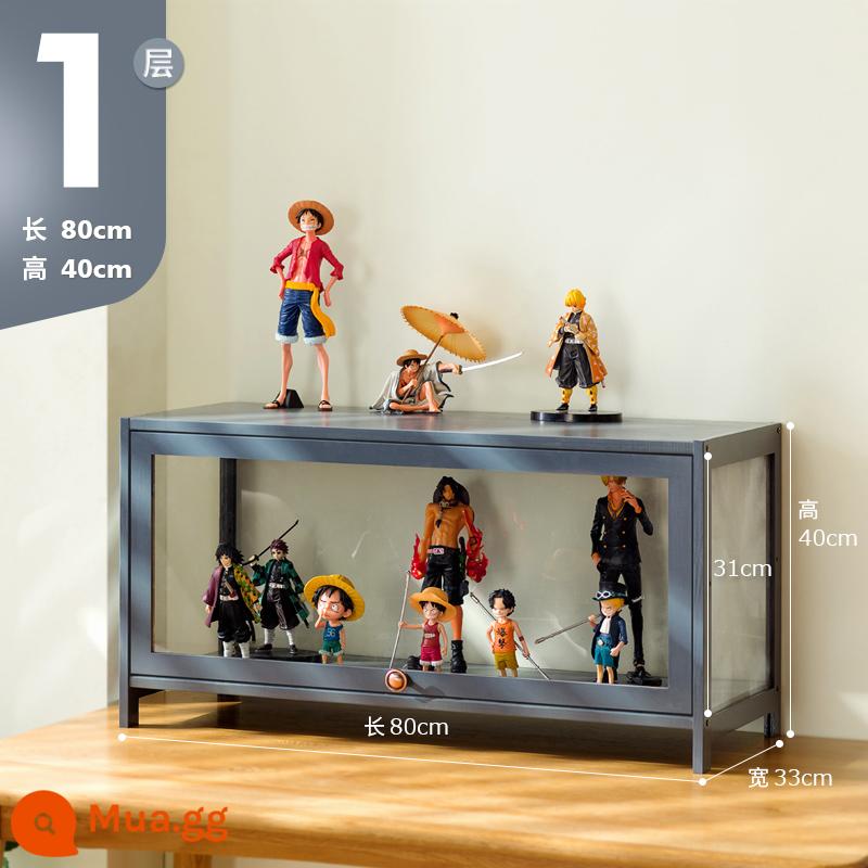 Tủ trưng bày 11 chiều trong suốt tủ acrylic mù hộp mô hình Lego tủ bảo quản mô hình chống bụi giá đỡ - [Xám] Một lớp dài 80 mét (trong suốt ở tất cả các mặt)