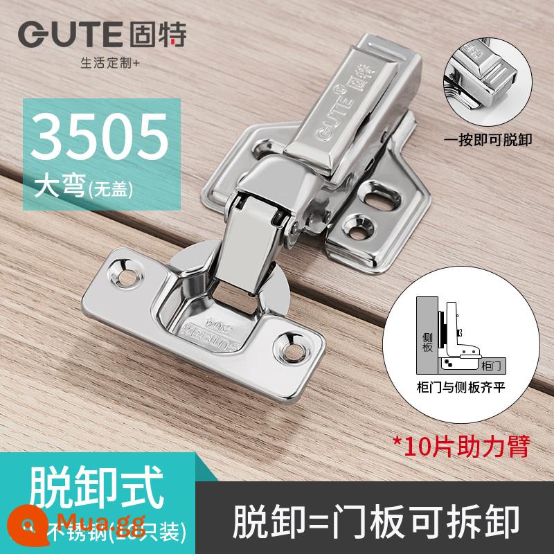 Tốt bản lề thép không gỉ 304 bản lề tổng thể cửa tủ bản lề giảm chấn phần cứng đệm phụ kiện máy bay lò xo gấp - 3505 không có nắp [thép không gỉ 304 có thể tháo rời] (gói 10)