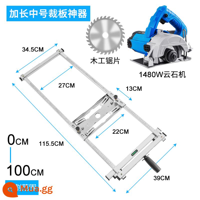 Đá Cẩm Thạch Máy Di Động Cưa Đa Năng Bảng Cắt Hiện Vật Chế Biến Gỗ Máy Cắt Nhỏ Tấm Đế Sửa Đổi Giá Đỡ Định Vị Người Ủng Hộ - Thép không gỉ dày cực dài + máy đá cẩm thạch 1480w + lưỡi cưa gỗ