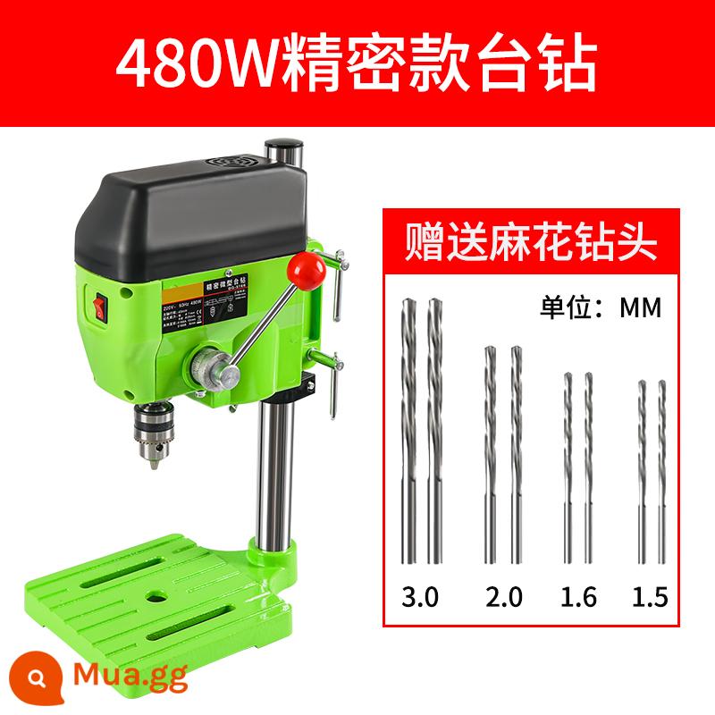 Độ Chính Xác Để Bàn Máy Khoan Nhỏ 220V Công Nghiệp Cấp Máy Khoan Micro Mini Gia Đình Đa Năng Máy Khoan Điện Độ Chính Xác Cao - Máy khoan bàn chính xác 480W (kẹp 1-10mm) tặng kèm bộ mũi khoan