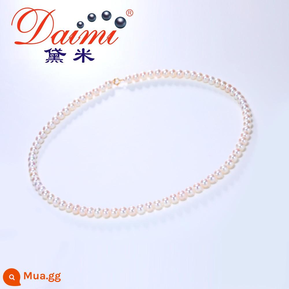 Demi [Hot Word Hyperlink] Vòng cổ ngọc trai cho bé đính hạt kê 3-4mm dạ quang Nữ Vàng 18K W/ZBJ - Vòng cổ 3-4mm khoảng 40 cm/khóa vàng 18K