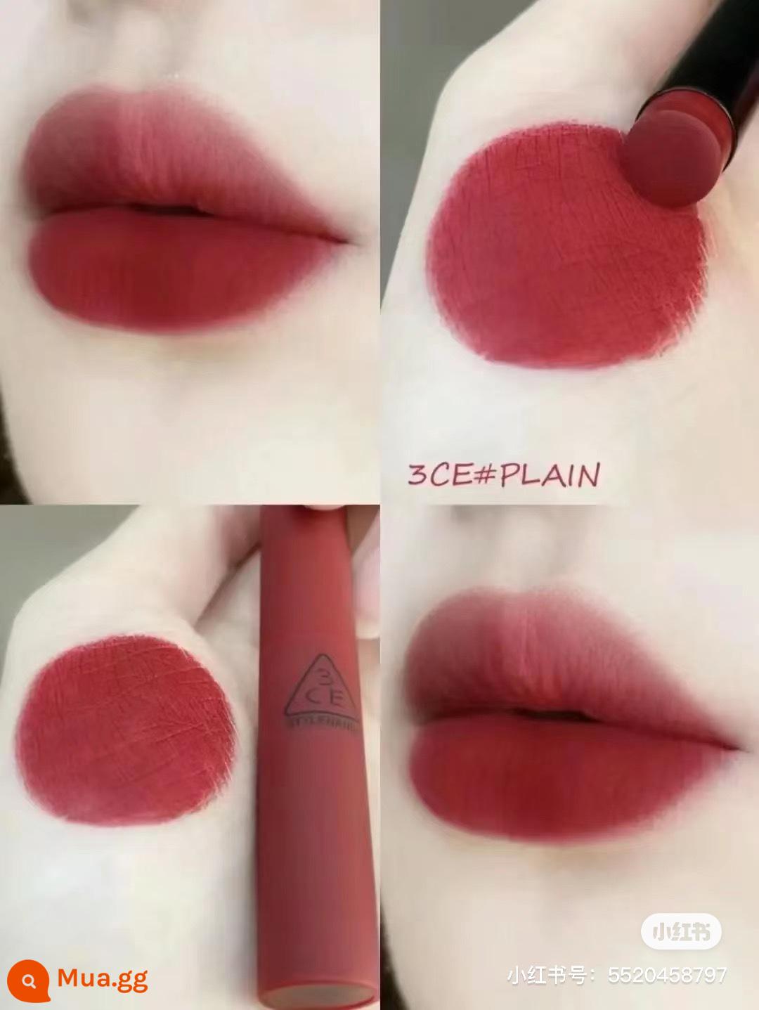 Son Spot 3CE son bóng giá phải chăng sinh viên niche Matte Matte Velvet Retro Matte Lipstick Hàn Quốc - Son thỏi #Plain