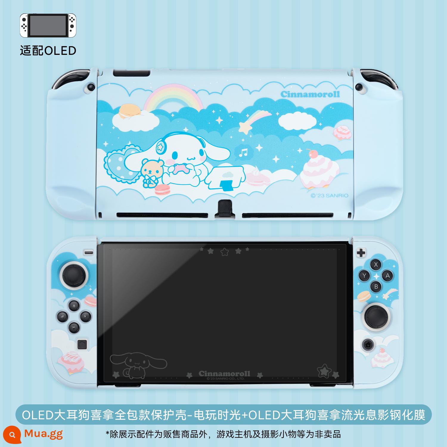 Cực kỳ muốn vỏ bảo vệ Nintendo Switch vỏ cứng Sanrio oled tay cầm bảo vệ tay ns đế cắm phụ kiện - [OLED] Vỏ bảo vệ Xina cho chó tai to-Thời gian chơi game+Phim cường lực Xiying đi kèm chân đế