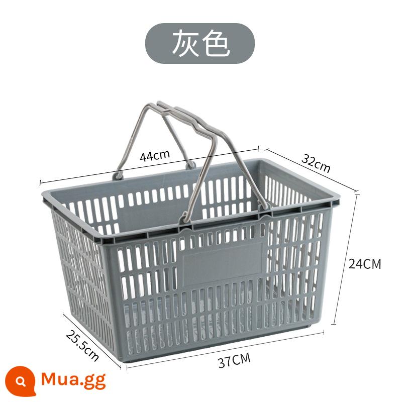 Siêu thị mua sắm xe đẩy nhựa thể hiện giỏ tay giỏ mua sắm đồ ăn nhẹ cửa hàng tiện lợi kéo giỏ có bánh xe - Thẳng lớn màu xám