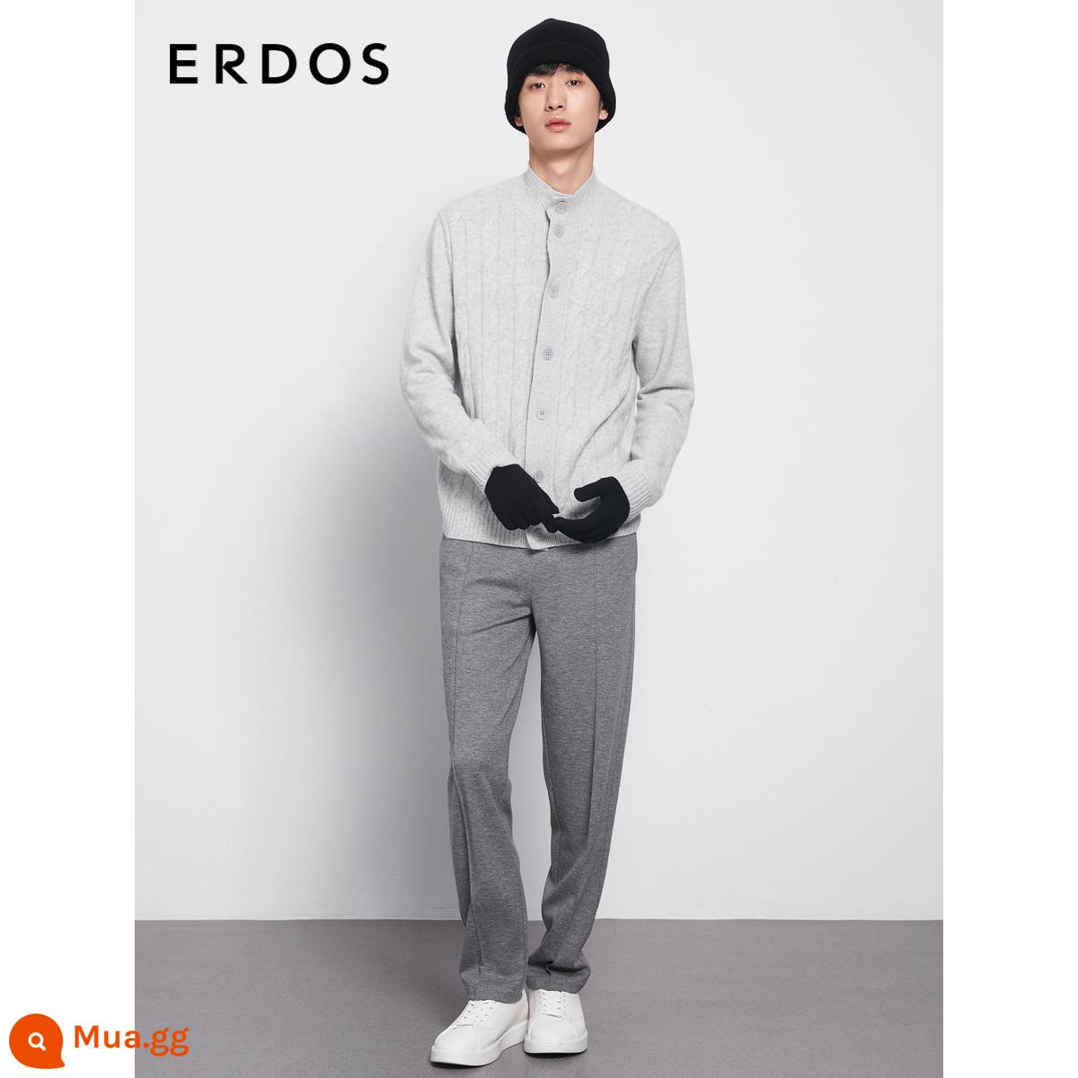 Erdos nam mùa thu và mùa đông tinh khiết cashmere đơn -mũ nam mũ len một phần mũ len dày dễ kết hợp - đen