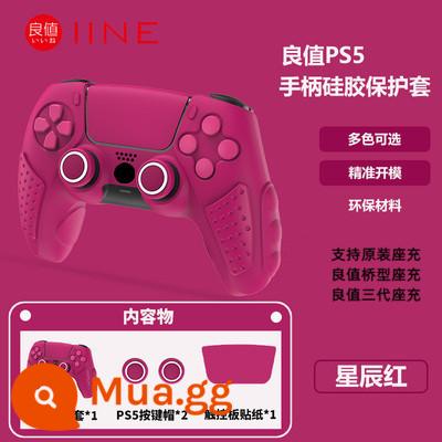 Giá Tốt Chính Hãng Tay Cầm PS5 Vỏ Bảo Vệ Trong Suốt PC Pha Lê Bảo Vệ PS5 Vỏ Cứng Nắp Đính Đá Sạc Ghế Không Dây - Vỏ silicon thế hệ thứ 4 có giá trị tốt Star Red