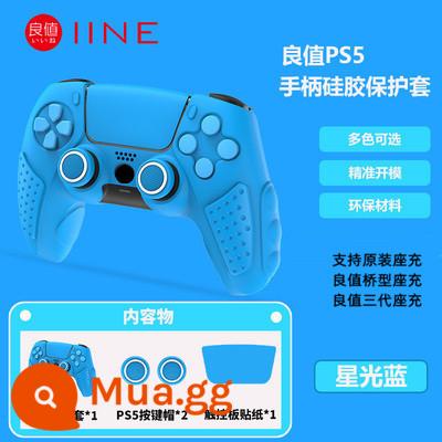 Giá Tốt Chính Hãng Tay Cầm PS5 Vỏ Bảo Vệ Trong Suốt PC Pha Lê Bảo Vệ PS5 Vỏ Cứng Nắp Đính Đá Sạc Ghế Không Dây - Vỏ silicon thế hệ thứ 4 có giá trị tốt Màu xanh nhạt