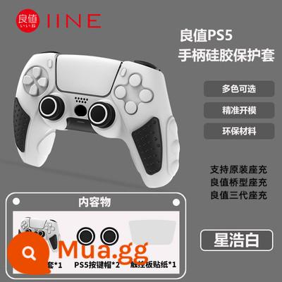 Giá Tốt Chính Hãng Tay Cầm PS5 Vỏ Bảo Vệ Trong Suốt PC Pha Lê Bảo Vệ PS5 Vỏ Cứng Nắp Đính Đá Sạc Ghế Không Dây - Vỏ silicon thế hệ thứ 4 có giá trị tốt Màu đen và trắng