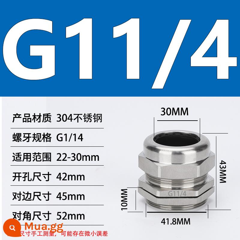 Thép không gỉ 304 chống cháy nổ tuyến kim loại chống thấm nước đầu nối cáp cói nhồi hộp nối khóa mẹ M20 - G1 1/4 (đường kính dây 25-33)