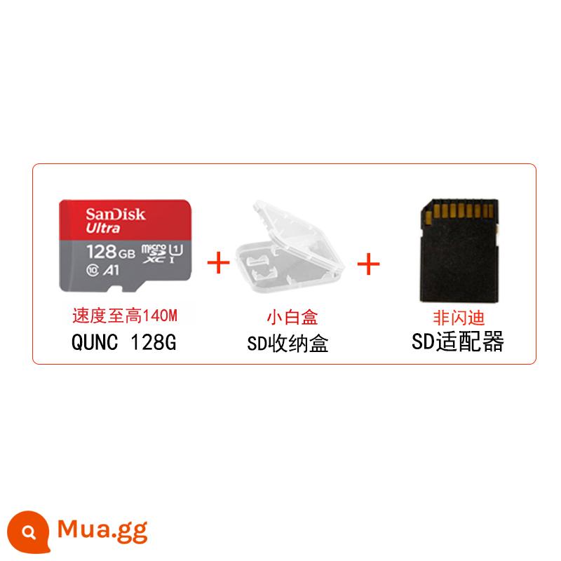 SanDisk độ bền cao video giám sát thẻ nhớ microSD 64G máy ghi hình lái xe thẻ ống kính chụp ảnh giám sát - QUNC 128G 120M+ đi kèm hộp lưu trữ SD + ngăn chứa thẻ SD