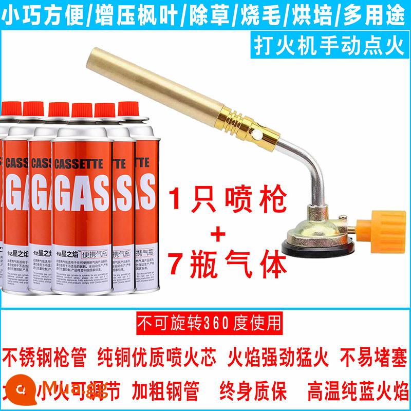 Bình gas băng cassette súng hỏa mai đánh lửa nướng đèn phun hàn súng đốt lông heo nhà di động gas nướng súng lộn ngược - Súng phun sơn model 815 tặng kèm 7 bình gas nhập khẩu hình lá phong siêu nạp