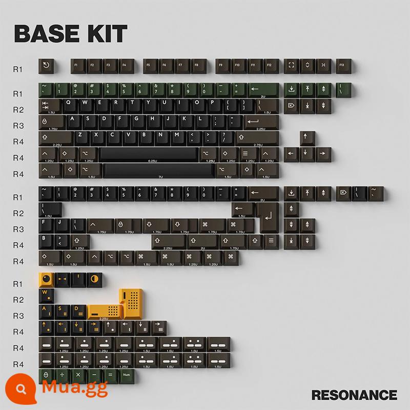 【ZD】Bàn phím cơ tùy chỉnh PBTFANS™ PBT hai màu RESONANCE keycap - căn cứ