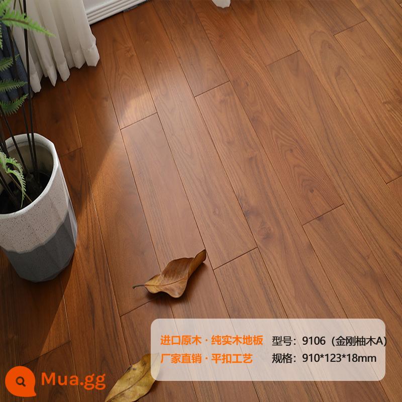 Longyan Diamond Teak Oak Sàn gỗ nguyên khối Nhà máy bán hàng trực tiếp Hạt gỗ màu xám Phòng ngủ gia đình Thân thiện với môi trường - Gỗ tếch King Kong A 9106