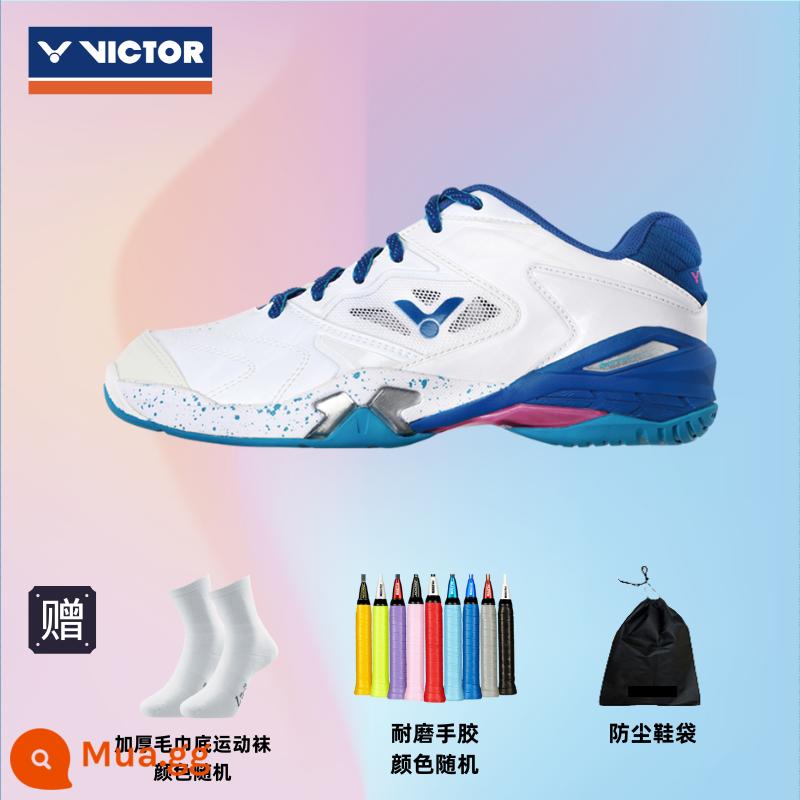 VICTOR Victor Victory 9200TD kung fu ổn định chống xoắn cho nam và nữ 9200AB giày cầu lông trò chơi - 9200AB trắng xanh