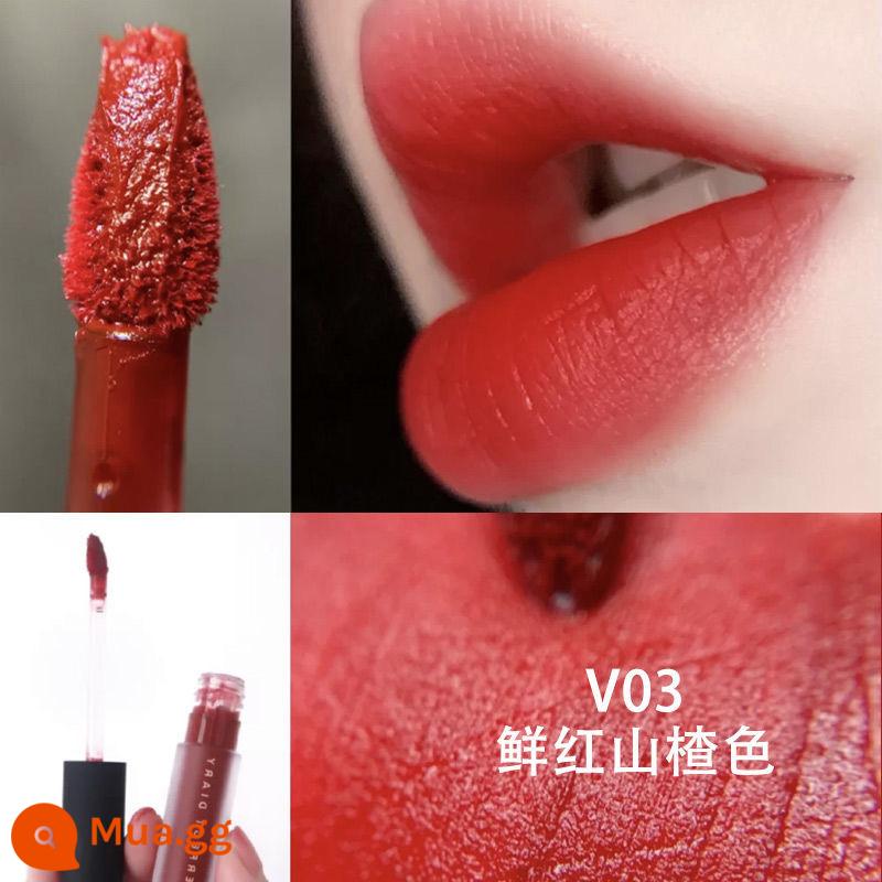 Perfect Diary Matte Lip Men 939 Bean Paste Color Lipstick 909 Niche Brand 704 Phong Cách Sinh Viên Nữ Chính Hãng Dưỡng Ẩm - V03-Áo tuxedo màu đỏ tươi, màu táo gai đỏ tươi