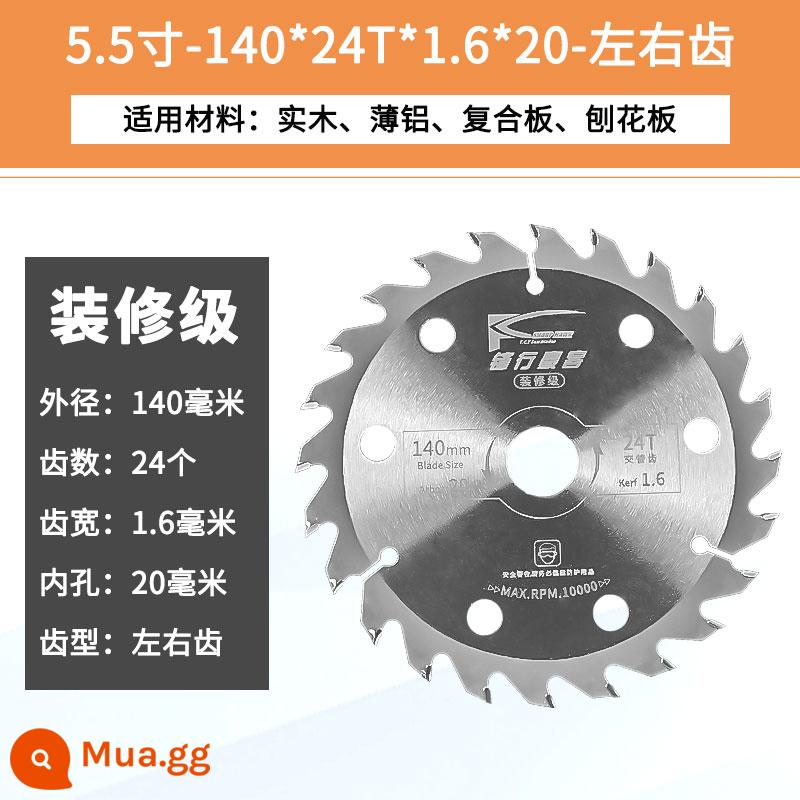 Lưỡi cưa gỗ 7/5/4 inch đặc biệt máy đá cẩm thạch cầm tay cưa máy cắt góc lưỡi cắt hợp kim lưỡi cưa tròn - [Răng thay thế cho gỗ] 5,5 inch, đường kính ngoài 140, 24 răng, 20 lỗ