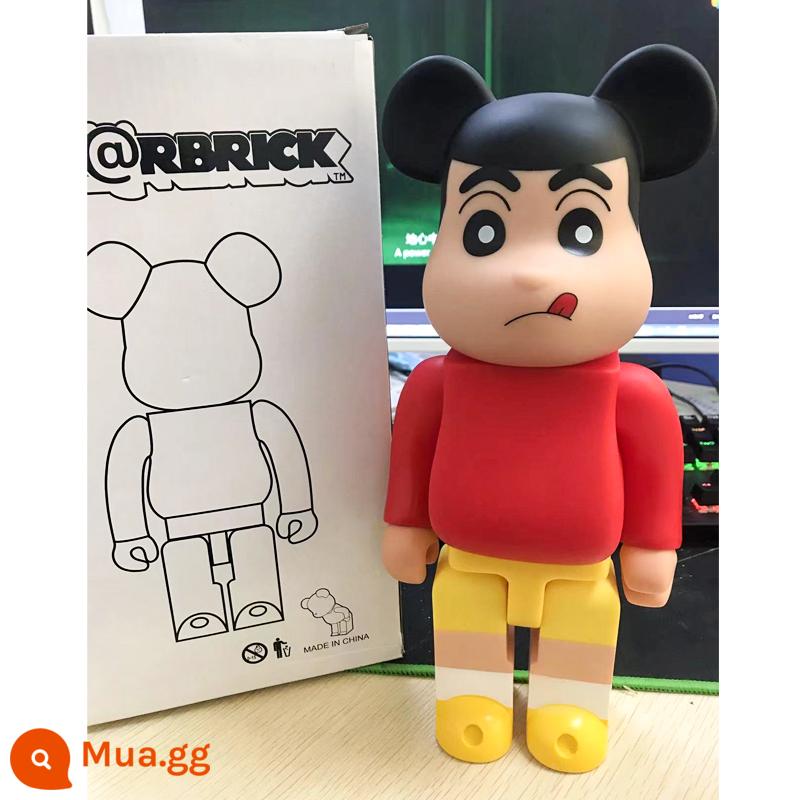 Bearbrick lưới đỏ bạo lực gấu búp bê trang trí phòng khách xây dựng mô hình khối búp bê gấu dâu tây gấu mù hộp quà tặng - tím nhạt