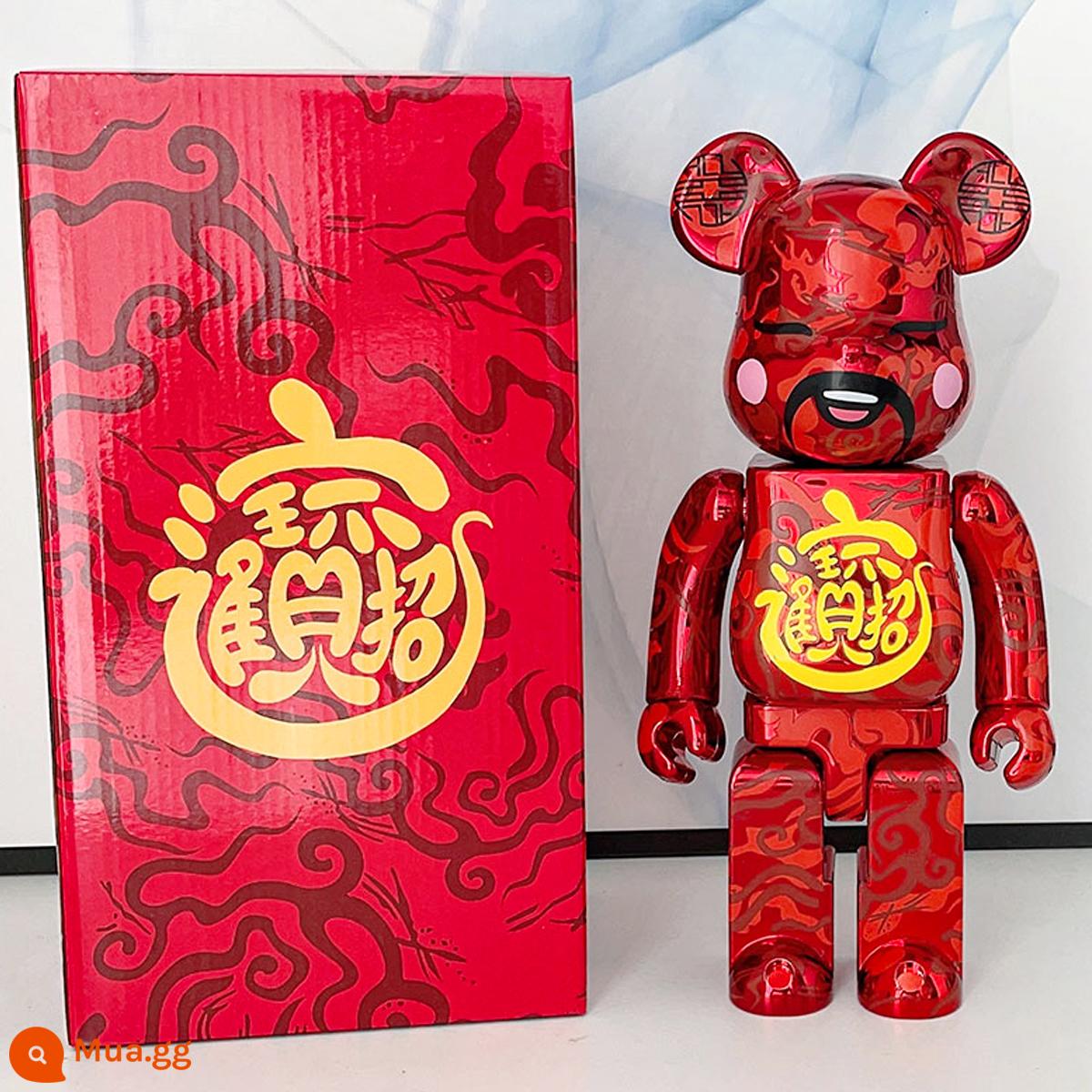 bearbrick bạo lực gấu thủy triều chơi mạ điện khối xây dựng gấu trang trí phòng khách nghệ thuật mô hình búp bê búp bê thủy triều mù hộp - màu sô cô la