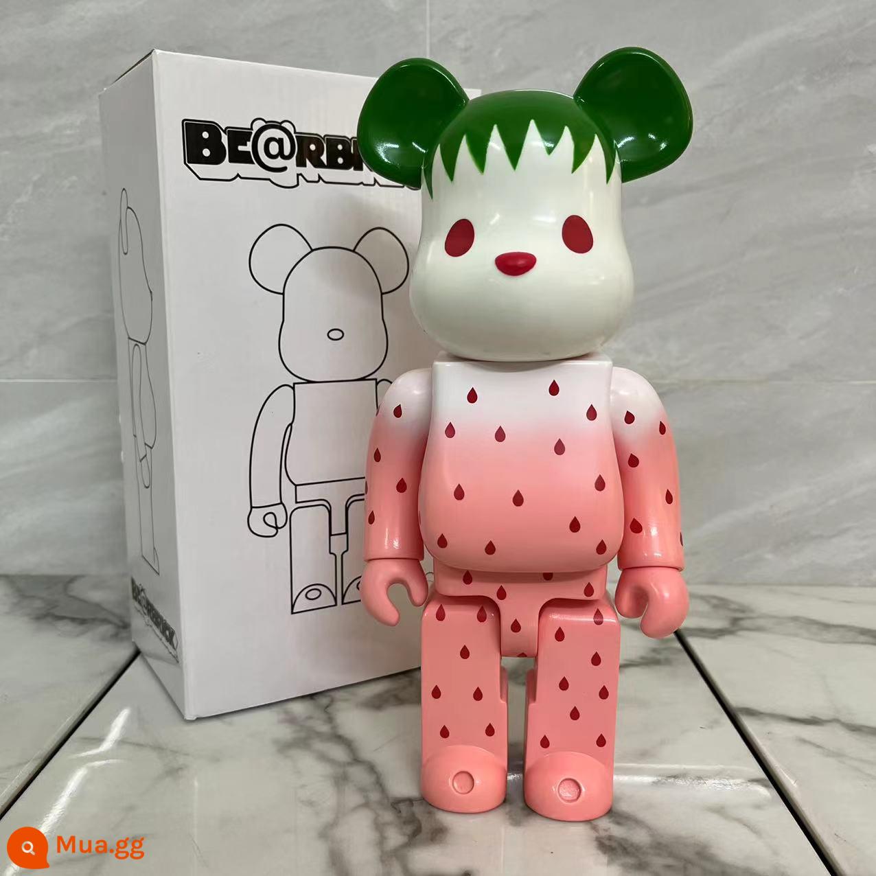 Bearbrick lưới đỏ bạo lực gấu búp bê trang trí phòng khách xây dựng mô hình khối búp bê gấu dâu tây gấu mù hộp quà tặng - dâu