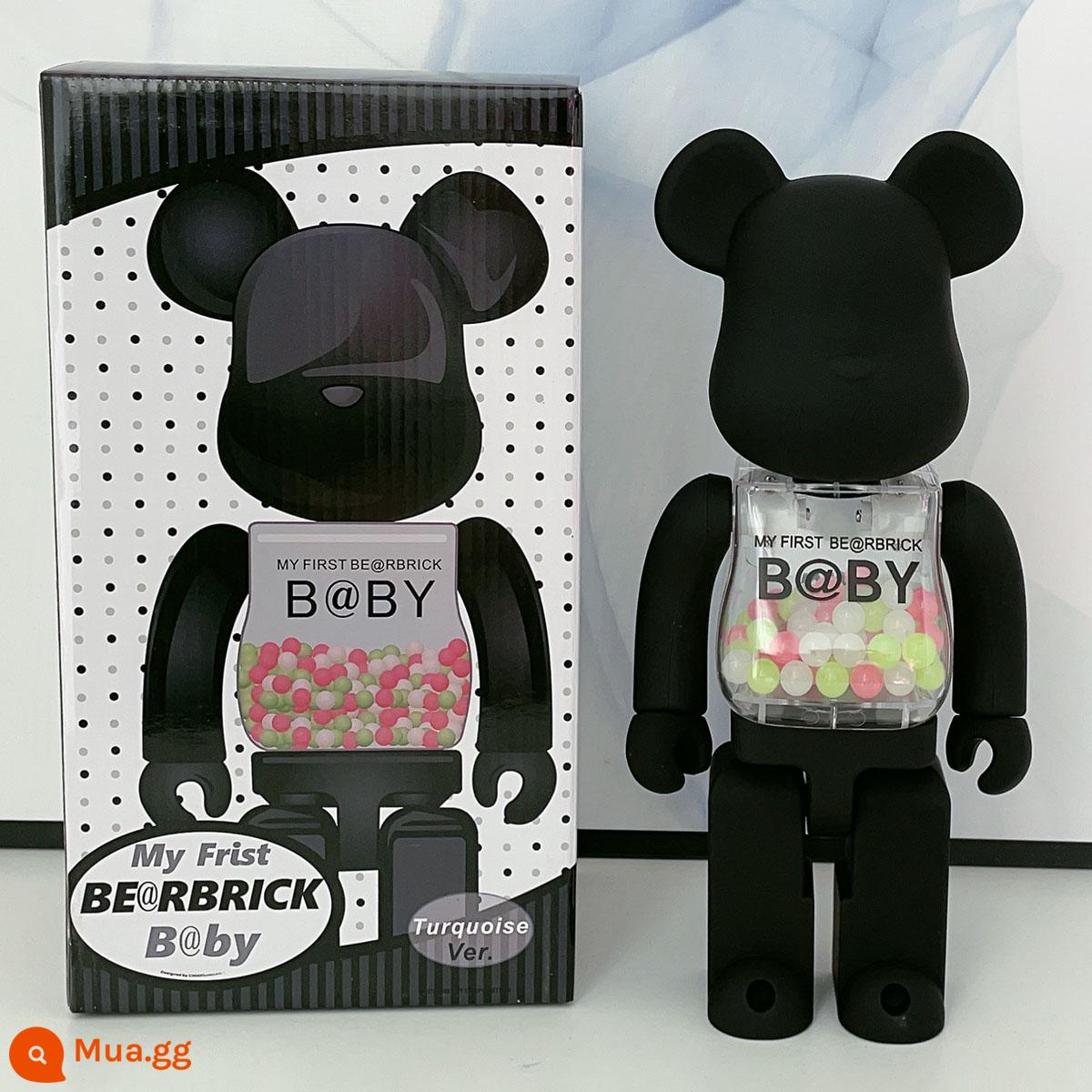 Bearbrick400% bạo lực gấu khối xây dựng gấu trang trí phòng khách mô hình trang trí búp bê Van Gogh búp bê triều chơi gấu - Qianqiu đen (phiên bản cao cấp với một khớp tạo ra âm thanh lách cách)