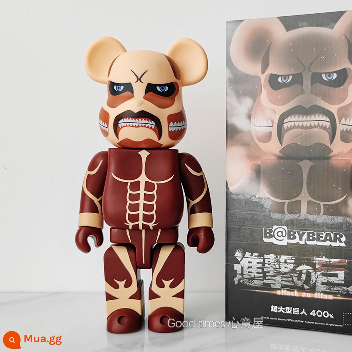 Bearbrick lưới đỏ bạo lực gấu búp bê trang trí phòng khách xây dựng mô hình khối búp bê gấu dâu tây gấu mù hộp quà tặng - quả mơ