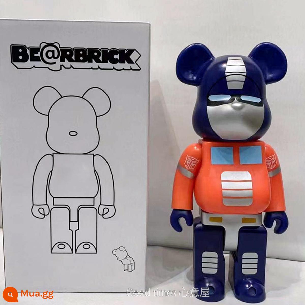 Bearbrick lưới đỏ bạo lực gấu búp bê trang trí phòng khách xây dựng mô hình khối búp bê gấu dâu tây gấu mù hộp quà tặng - Nâu nhạt