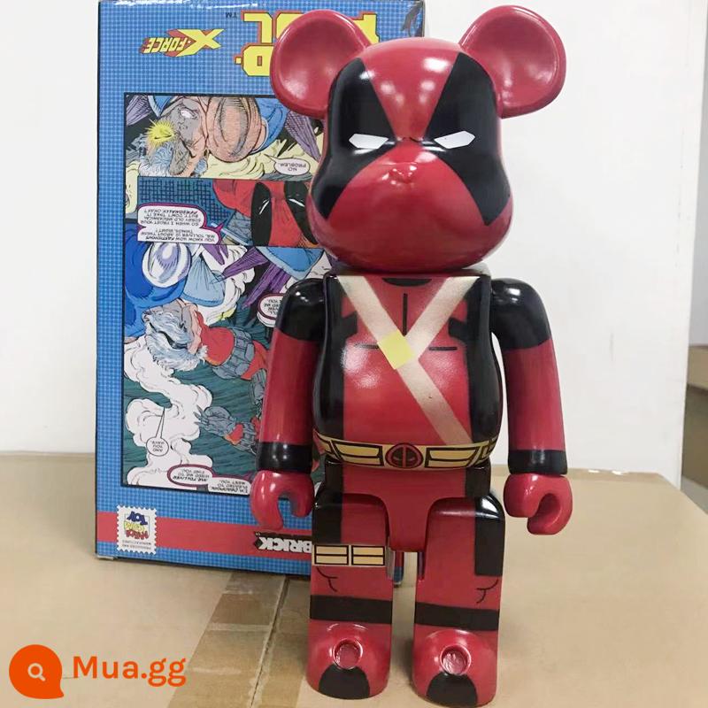 Bearbrick lưới đỏ bạo lực gấu búp bê trang trí phòng khách xây dựng mô hình khối búp bê gấu dâu tây gấu mù hộp quà tặng - màu xanh lá