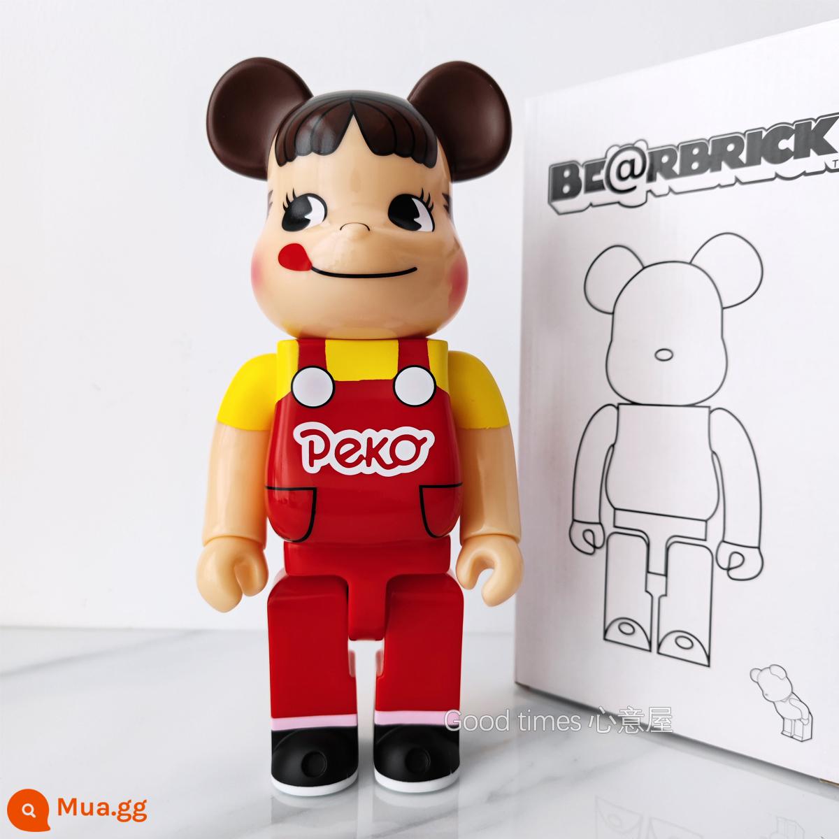 Bearbrick lưới đỏ bạo lực gấu búp bê trang trí phòng khách xây dựng mô hình khối búp bê gấu dâu tây gấu mù hộp quà tặng - gừng