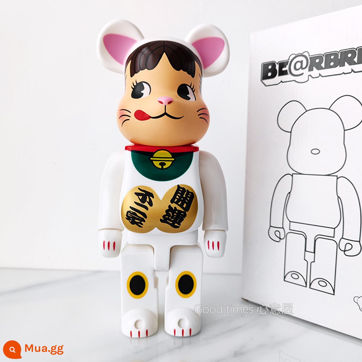 Bearbrick lưới đỏ bạo lực gấu búp bê trang trí phòng khách xây dựng mô hình khối búp bê gấu dâu tây gấu mù hộp quà tặng - Khaki