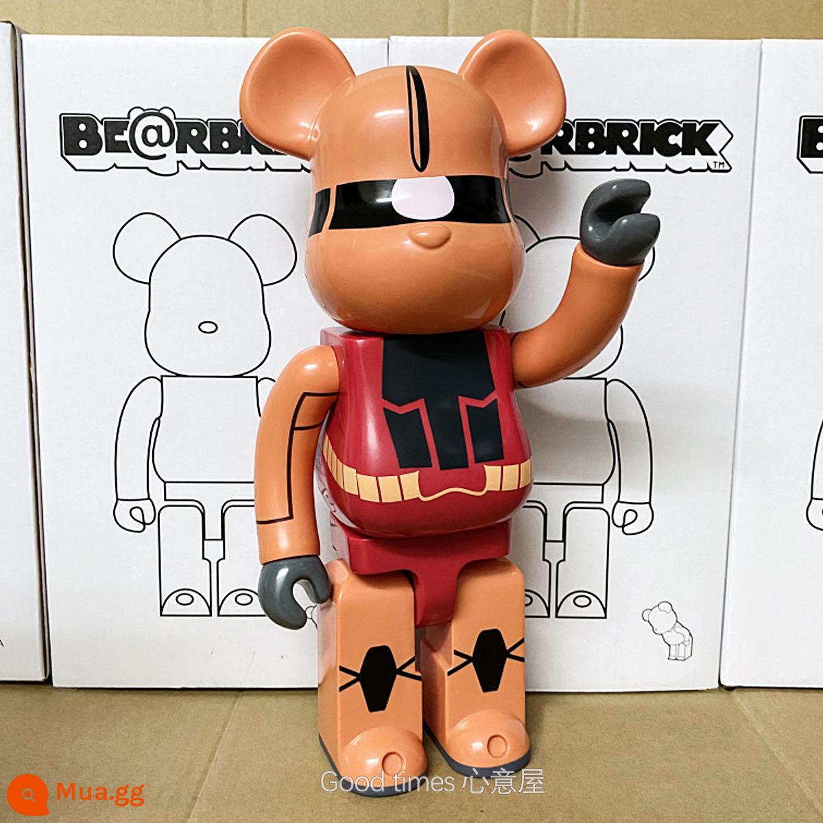 Bearbrick lưới đỏ bạo lực gấu búp bê trang trí phòng khách xây dựng mô hình khối búp bê gấu dâu tây gấu mù hộp quà tặng - Rượu sâm banh