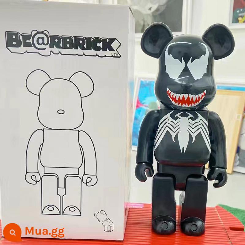 Bearbrick lưới đỏ bạo lực gấu búp bê trang trí phòng khách xây dựng mô hình khối búp bê gấu dâu tây gấu mù hộp quà tặng - Màu xanh lá cây đậm