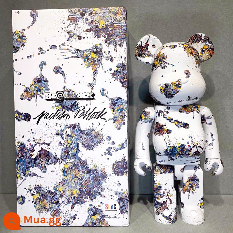 bearbrick bạo lực gấu thủy triều chơi mạ điện khối xây dựng gấu trang trí phòng khách nghệ thuật mô hình búp bê búp bê thủy triều mù hộp - Quả cam