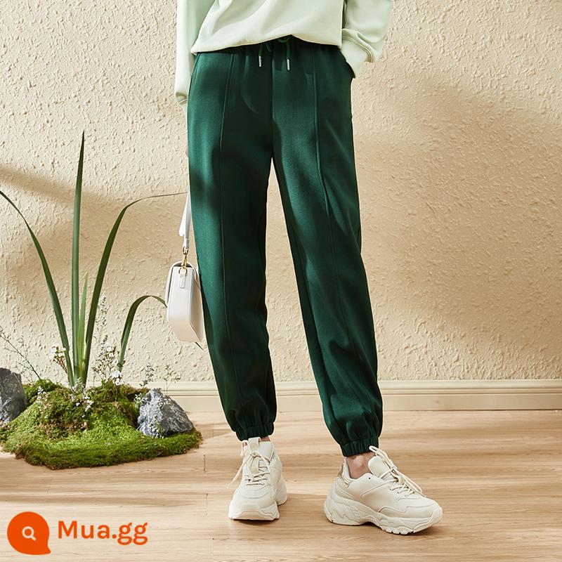 Ailu SATINIQUE Thường Ngày Bộ Đồ Thể Thao Nữ Mùa Xuân Và Mùa Thu 2023 Mới Cotton Dày Dặn T Quần Dài Thấm Hút Mồ Hôi Thời Trang Phong Cách Phương Tây Bộ Hai Món - quần tây thường