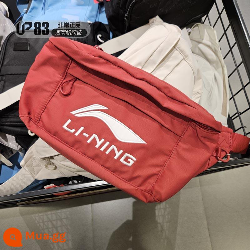 Lining/Li Ning túi thắt lưng sức chứa lớn dành cho nam và nữ Túi Messenger túi đeo ngực thể thao thông thường ABDT081-1-2-3 - Logo thêu màu đỏ tía ABDT335-3