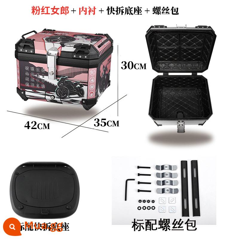 Xe Máy Không Hợp Kim Nhôm Đuôi Hộp Cốp Sau Hộp Đuôi Hộp ABS Hộp Xe Điện Đa Năng Mavericks - Beauty 45L + lớp lót + đế + phụ kiện chính hãng miễn phí