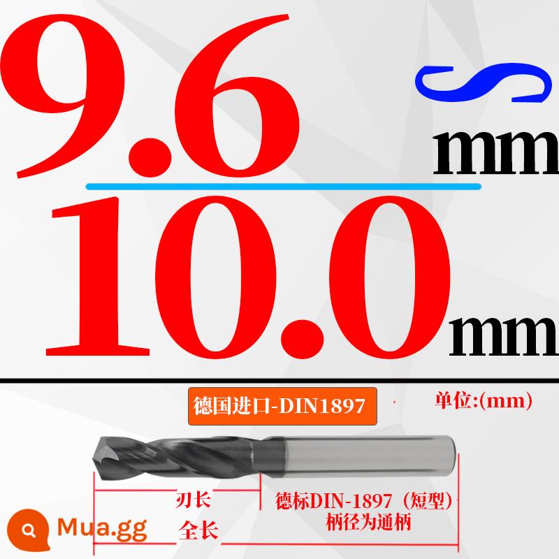 Đức nhập khẩu cứng hợp kim thép vonfram mũi khoan độ cứng cao loại ngắn xử lý nhiệt khuôn thép đúc mũi khoan xoắn 3-20mm - (9,6-10,0) mm*43 chiều dài lưỡi cắt*90 tổng chiều dài (1 nhánh) đục ngắn