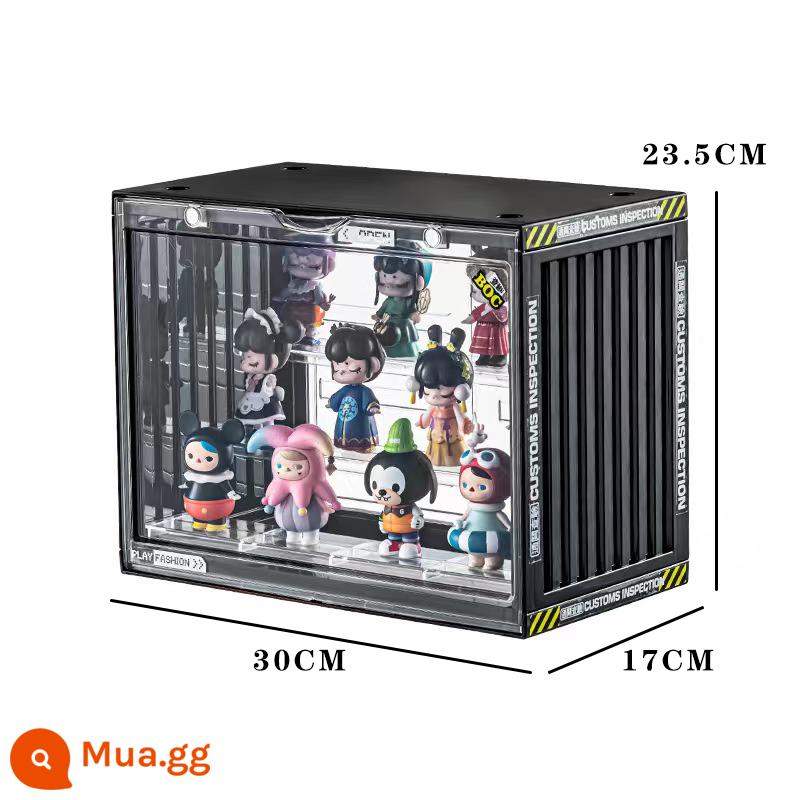 Bubble Mart SKULPPANDA Night City Series Mô Hình Thiền Định Quà Tặng Trang Trí Xu Hướng Mù Hộp Búp Bê - Hộp trưng bày hộp đựng không đèn-đen (không bao gồm em bé)